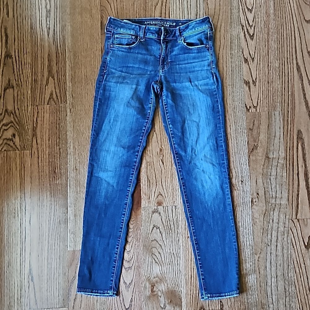 AMERICAN EAGLE Dark Wash Skinny Jeans, Size 8 Long